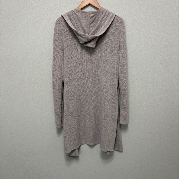 Laila Jayde Hooded Open Duster Cardigan - Greige, XL - Picture 7 of 8